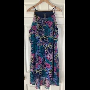Short 16 Sleeveless Floral Dress Sun Fit & Flare